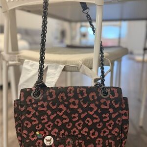Vivienne Westwood Pink and Black Leopard Shoulder Bag